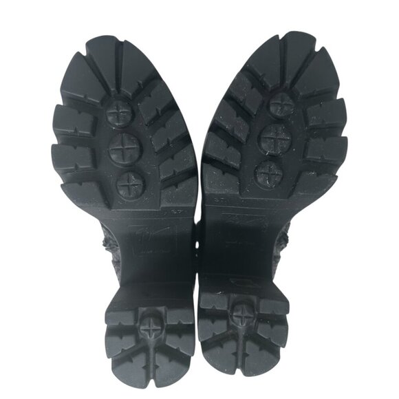 Giuseppe Zanotti Gintonic Black Snake Embossed Leather Combat Platform Boots 7.5 - Picture 12 of 16